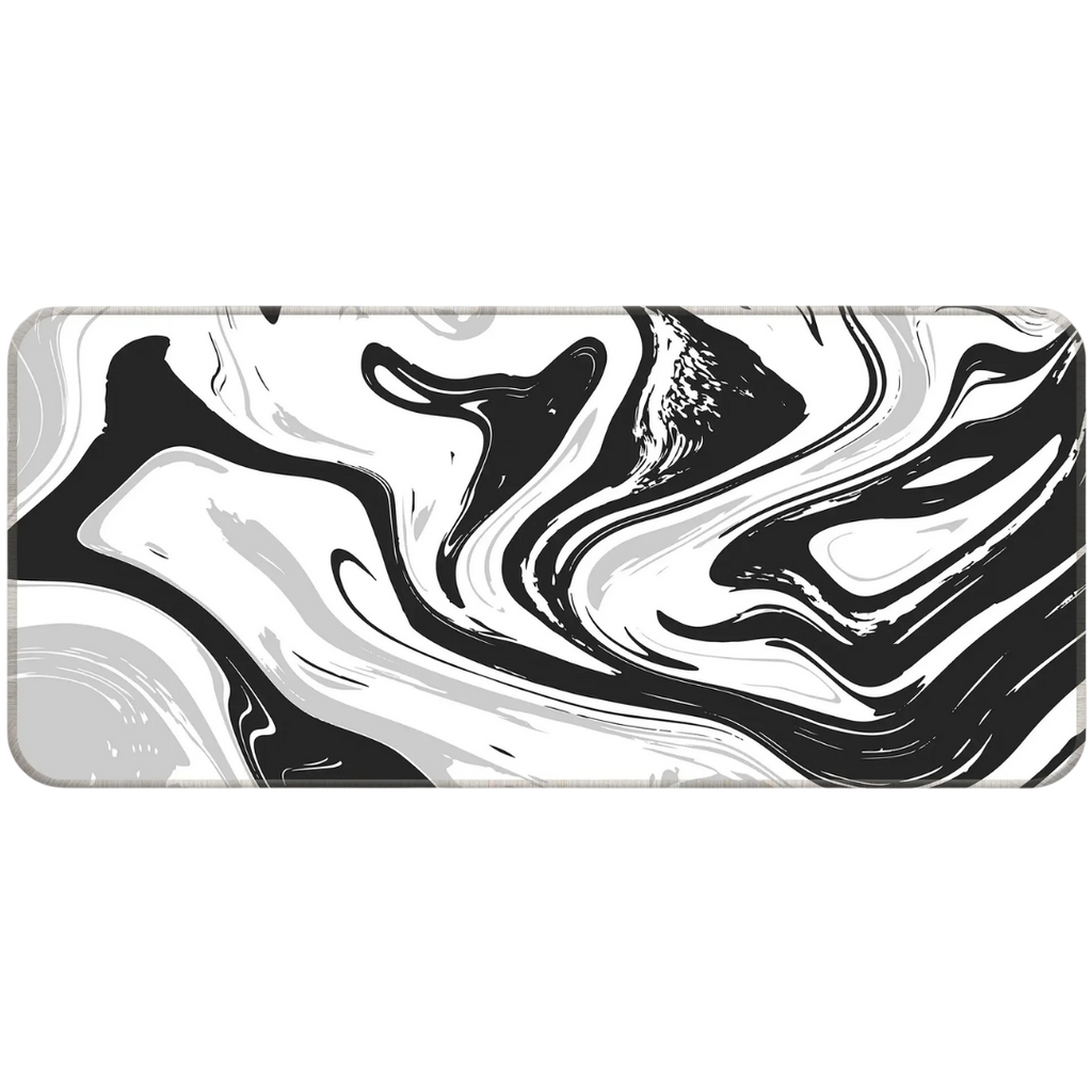 Liquid marble desk mat texture close up water resistant coating.