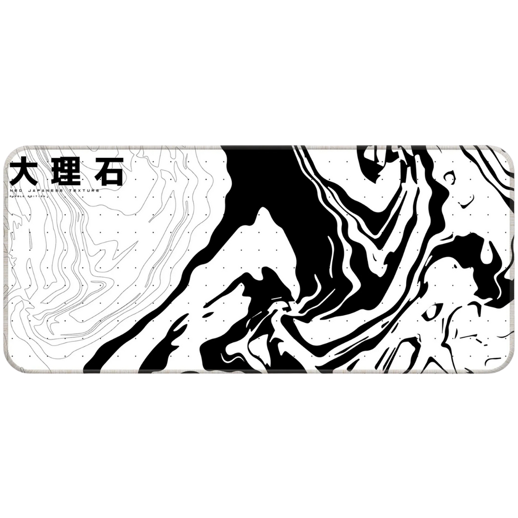 White and black abstract gaming mousepad neo tokyo style.